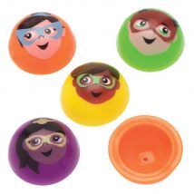 Star Hero Jumping Poppers (Pack of 12) Pocket Money Toys 4 assorted colours - Green, Yellow, Purple & Orange