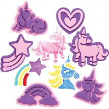 Unicorn Foam Stampers (Pack of 10) Art Supplies, Art Materials 2 foam colours - Pink & Purple