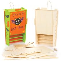 Wooden Bat Box Kits (Pack of 2) Nature Craft Kits, Includes Pre-Cut Wooden Pieces & Hanging Cord, Size 12cm Wide