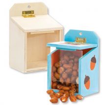 Wooden Squirrel Feeder Boxes (Pack of 2) Nature Craft Kits, 12cm x 8cm x 6.5cm, Assemble & Decorate