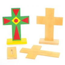 Wooden Stand-up Crosses (Pack of 4) Decoration Craft Kits