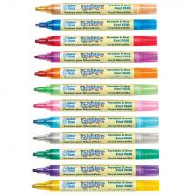 Glitter Porcelain & Deco Paint Pens Bumper Pack (Packs A+B) Broad Tip, Water-Based Acrylic Paint Pens, 12 Assorted Colours