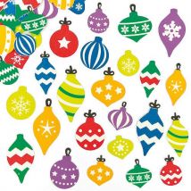 Christmas Bauble Stickers (Pack of 120) Christmas Craft Supplies