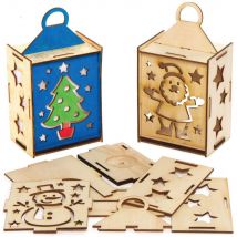 Christmas Wooden Lantern Kits  (Pack of 3) Christmas Crafts