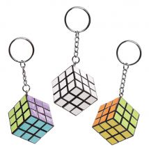 Colour-in Puzzle Cube Keyrings (Pack of 4) Design Your Own
