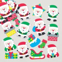 Foam Jolly Santa Stickers (Pack of 120) Christmas Craft Supplies