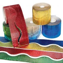 Metallic Corrugated Border Rolls (Pack of 5) Craft Supplies