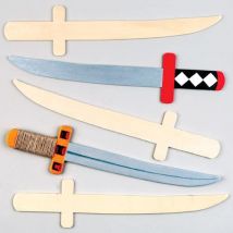 Wooden Swords (Pack of 4) Wood Craft Kits For Kids