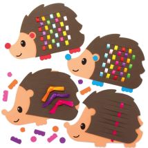 Rainbow Hedgehog Weaving Kits (Pack of 6) 8 Assorted Ribbon Colours, Size 19cm x 12.5cm, Great For Beginners