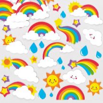 Rainbow Foam Stickers (Pack of 120) Craft Embellishments