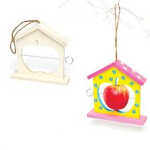 Apple Wooden Bird Feeder (Pack of 2) Wood Craft Kits For Kids