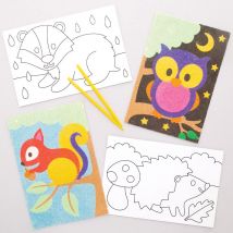 Woodland Animal Sand Art Pictures  (Pack of 8) Craft Kits