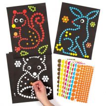 Woodland Animals Dotty Art (Pack of 8) Craft Kits
