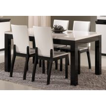 Table de repas Roma laqué bicolore Noir / blanc - 76 x 190 x 90cm - Basika
