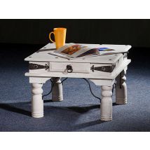 Bout de canapé Pondichery White wash - 40 x 60 x 60cm - Basika