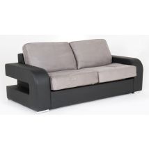 Canape convertible couchage 160 cm Alban Wilma noir / micro 21 - 90 x 232 x 97cm - Basika
