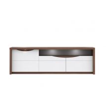 Meuble tv Saint tropez noyer/blanc brillant - Basika