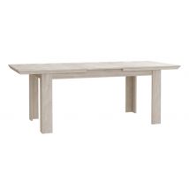 Table de repas avec allonge Kashmir Lasuré blanc - 75 x 160 x 90cm - Basika
