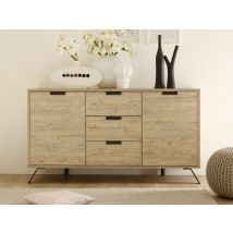 Buffet 2 portes 3 tiroirs Goa chene blond - Buffet - Basika