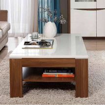 Table basse Saint tropez noyer/blanc brillant - Basika