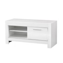 Meuble tv pm Modena laquée blanc Blanc - 54 x 112 x 45cm - Basika