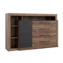 Commode Bellevue Chene/chene noir - 107.5 x 161 x 43.5cm - Basika