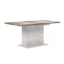 Table de repas Duro salle à manger pin blanc/chene antique - Basika