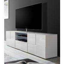 Meuble tv Damier blanc brillant - Basika
