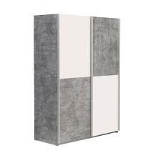 Armoire Lupo béton gris/blanc mat - Basika