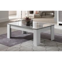 Table basse Modena laquée blanc/béton Blanc/béton - 42 x 126 x 67cm - Basika