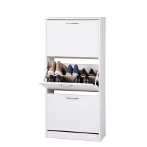Meuble à chaussure 3 abattants Mainz Blanc - 123.5 x 58 x 25cm - Basika
