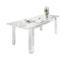 Table de repas extensible Prisme blanc brillant - Basika