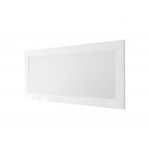 Miroir Ferrara blanc brillant/noyer - Basika