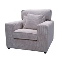 Fauteuil Fanny Gris (ribcord 65) - 70 x 96 x 108cm - Basika