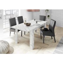 Table de repas extensible Ice marbre blanc Marbre - 79 x 137 x 90cm - Basika