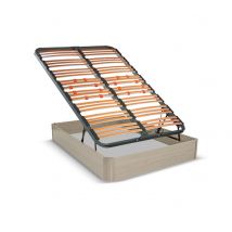 Lit coffre Broker Chene gris - 33.5 x 140 x 190cm - Basika