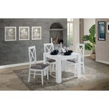 Table de repas carrée extensible Idea Blanc brillant - 77 x 90 x 90cm - Basika