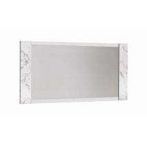 Miroir Clotilda marbré blanc/laqué blanc Marbré - 85 x 170 x 3cm - Basika
