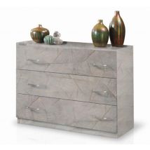 Commode Mary béton marbré brillant Béton - 77 x 100 x 44cm - Basika
