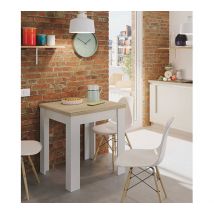 Table de repas extensible Libro Blanc/chene - 79 x 67 x 67cm - Basika