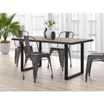 Table de repas Hayato Chene riviera - 74 x 160 x 90cm - Basika