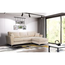 Canapé d'angle à droite Bonita Beige - 92 x 280 x 170cm - Basika