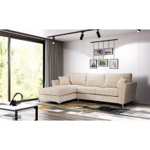 Canapé d'angle à gauche Bonita Beige - 92 x 280 x 170cm - Basika
