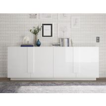 Buffet 4 portes Kaspi blanc brillant - Buffet - Basika
