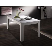 Table de repas extensible Kaspi blanc brillant - Basika