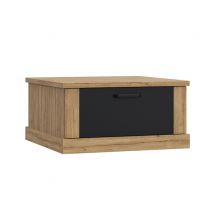 Table basse Kaszimiro Chene/noir - 43.5 x 85 x 85cm - Basika