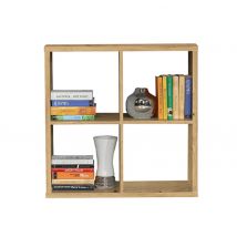 Bibliothèque 4 cases avec séparation Mauro Chene artisan - 73 x 73 x 33cm - Basika