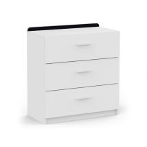 Commode 3 tiroirs Reverso Blanc mat - 84 x 77 x 40.5cm - Basika