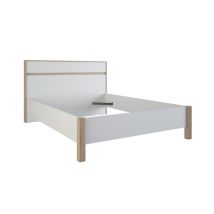 Lit Selena 2 Chene brossé/blanc - 99 x 148 x 207cm - Basika