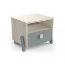 Chevet Ilian Noisette/vert - 34 x 39 x 33cm - Basika